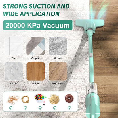Corded Stick Vacuum Cleaner – Lightweight Electric Broom Use – 20KPa Strong Suction with 20ft Power Cord – Hardwood Floors, Carpet & Pet Hair Cleaning