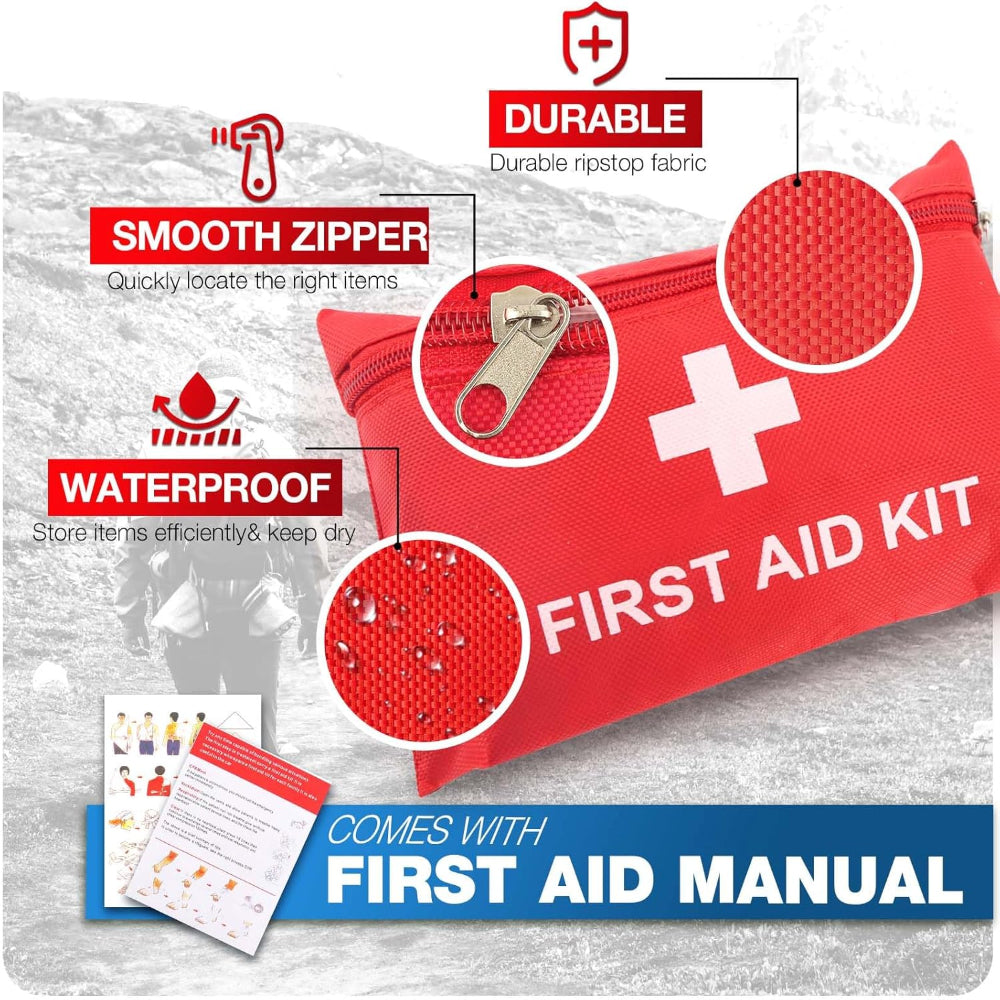 107-Piece First Aid Kit – Compact Emergency Kit for Home, Car & Travel – Lightweight Trauma & Survival Kit for Hiking, Camping, Sports & Outdoor Use