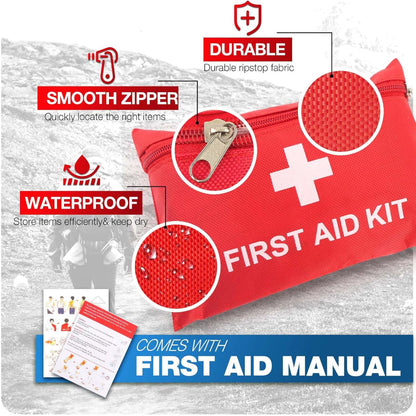 107-Piece First Aid Kit – Compact Emergency Kit for Home, Car & Travel – Lightweight Trauma & Survival Kit for Hiking, Camping, Sports & Outdoor Use