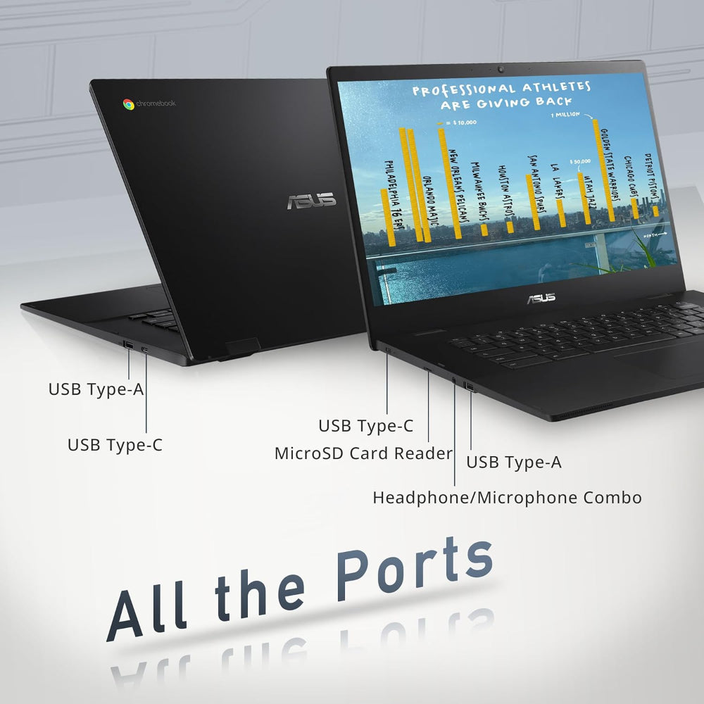 15.6" FHD Chromebook Laptop – Intel Celeron, 4GB RAM, 64GB eMMC, Wi-Fi & Bluetooth (Renewed)