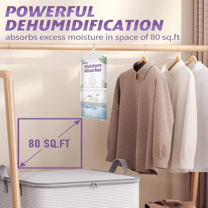 8-Pack Moisture Absorber Bags – Hanging Dehumidifier Packs for Closet Bathroom Kitchen