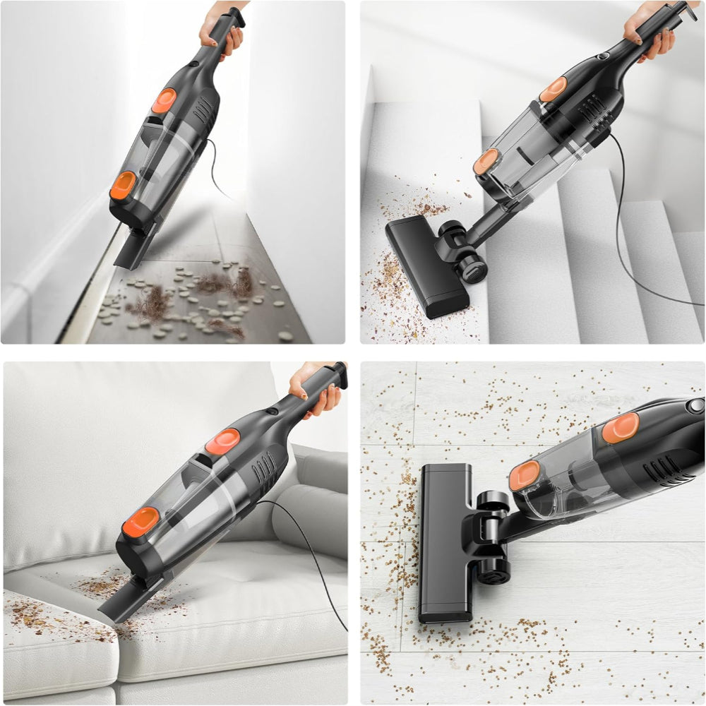 Corded Stick Vacuum Cleaner – 2-in-1 Handheld Use – 20KPa Powerful Suction with 16ft Cord – Lightweight Design for Hardwood Floors & Pet Hair
