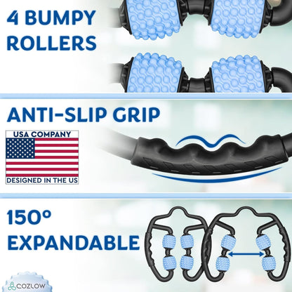 Dual-Sided Muscle Roller – Cellulite Massager for Arms & Legs – Flexible Thigh & Butt Sculpting Massage Tool