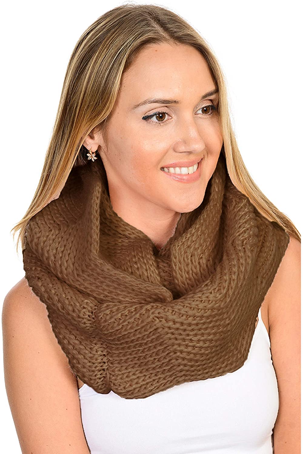 Basico Women Winter Infinity Scarf Warm Knitted Circle Loop Various Colors…