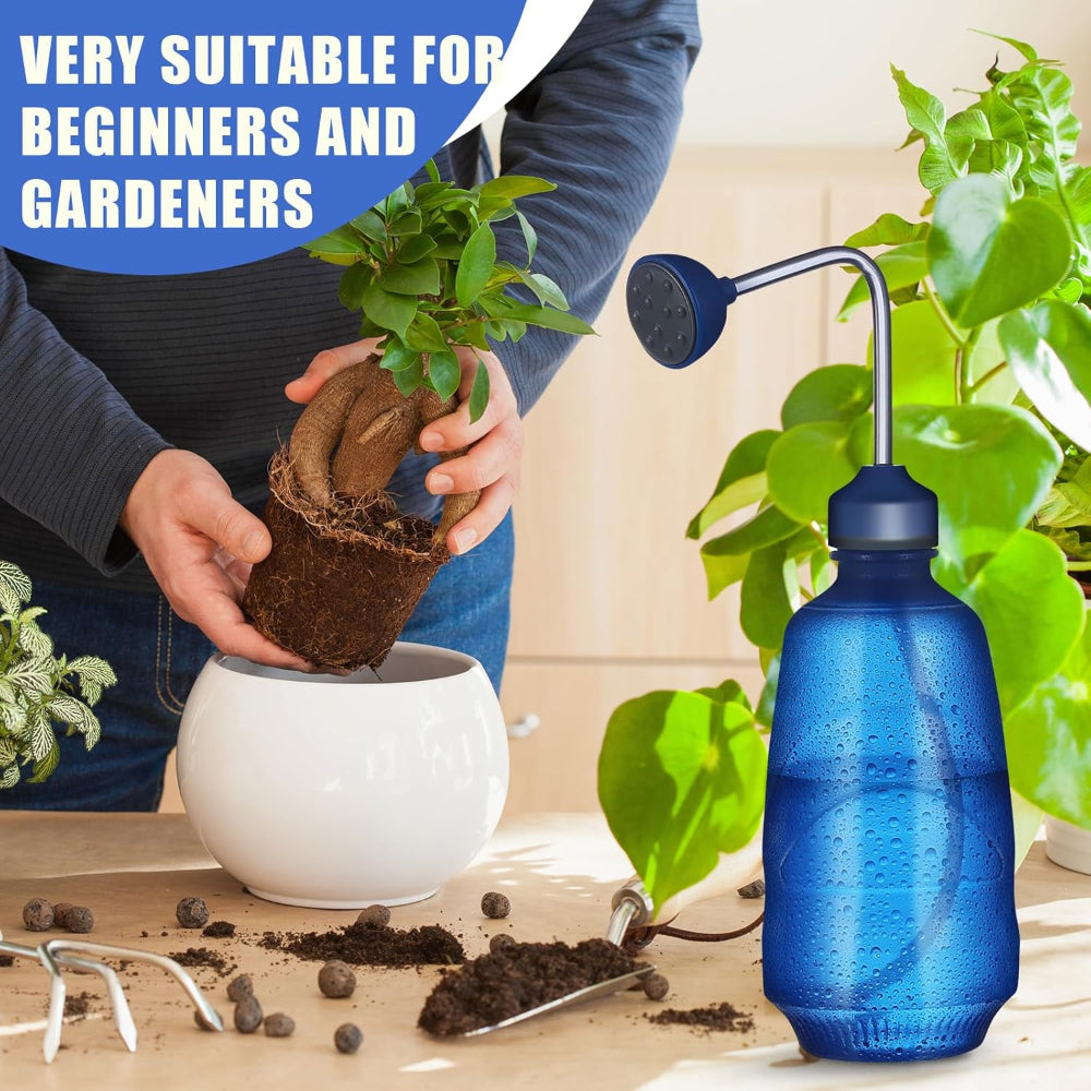 450ML Plant Watering Can – Squeeze Bottle with Bend Spout & Spray Head for Succulents