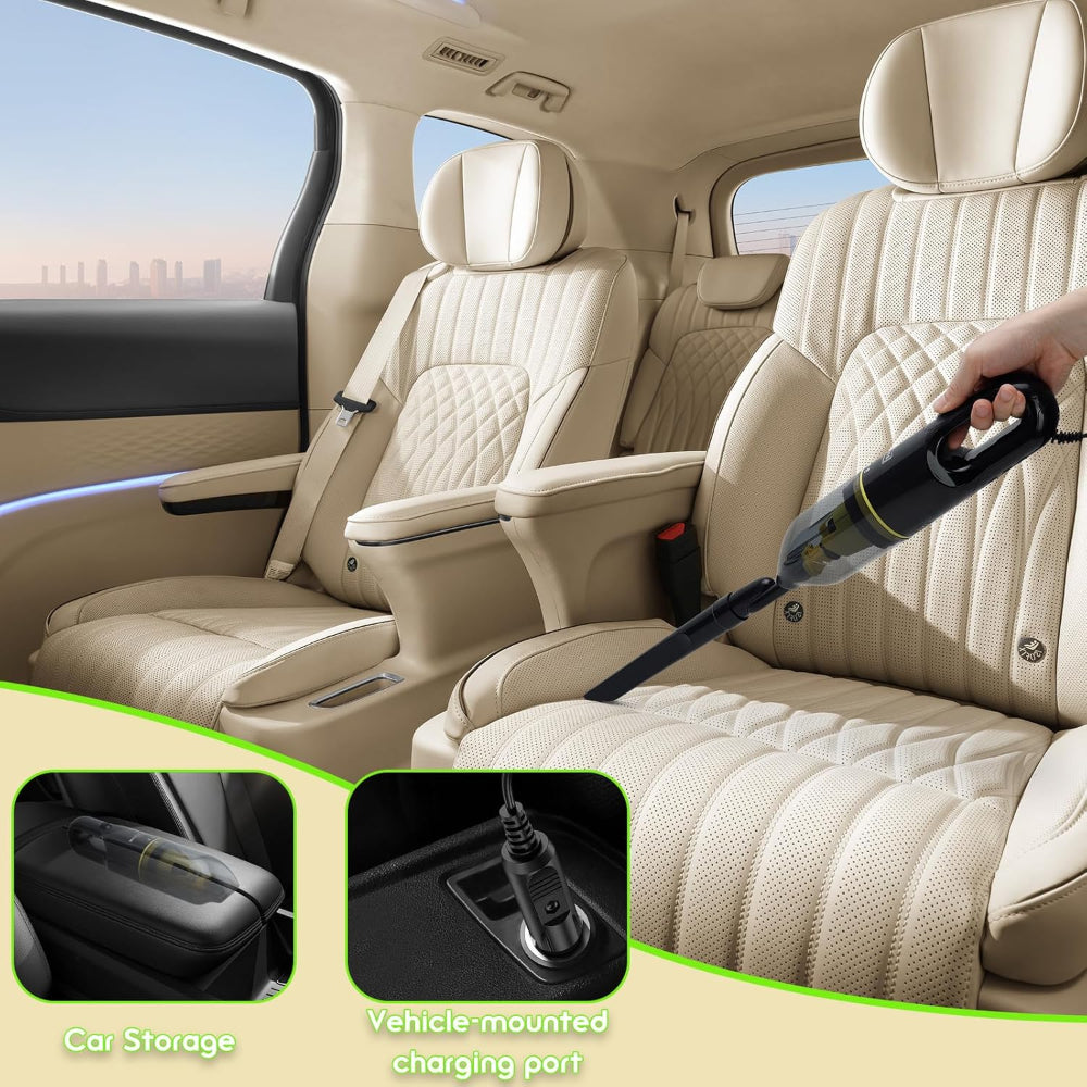 Portable Car Vacuum – Handheld Vacuum Cleaner with Powerful Suction – 13.5FT Cord, Crevice Tool, Flex Hose & Storage Bag for Car Interior, Trunk & Pet Hair