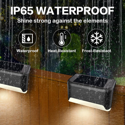 4-Pack Solar Deck Step Lights – Waterproof LED Outdoor Lighting for Stairs Fence Patio
