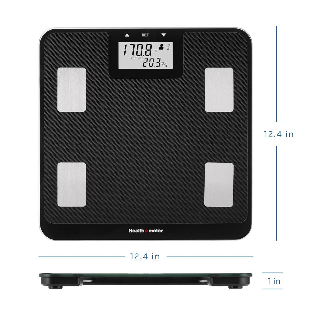 Digital Body Composition Scale – BMI, Body Fat & Water Analyzer, Multi-User Tracking, Step-On Carbon Fiber Platform, Backlit Display, 450 lb Capacity