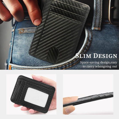 Leather Minimalist Wallet – RFID Blocking Card Holder – Front Pocket Use – Genuine Cowhide Leather for Men & Women
