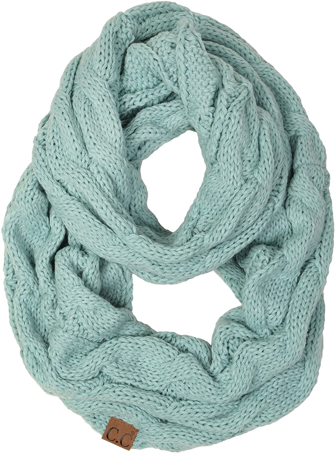Funky Junque’s Beanies Matching Ribbed Winter Warm Cable Knit Infinity Scarf
