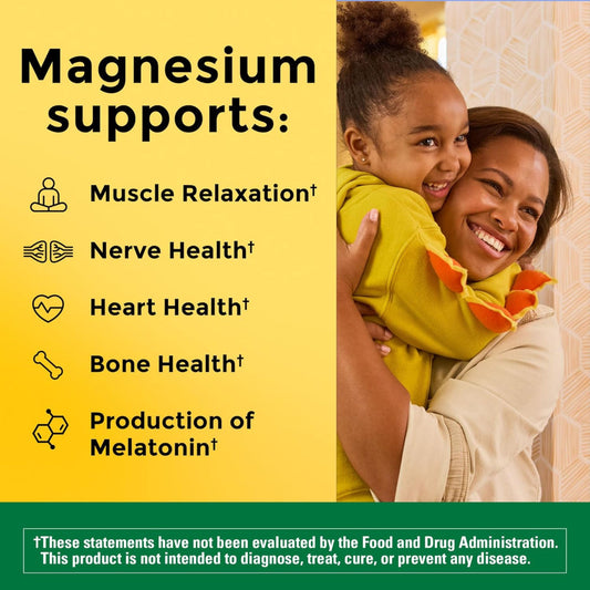 100-Tablet Magnesium Oxide Supplement – 250 mg Tablets for Men & Women – Muscle, Heart, Bone & Nerve Health Support, 100-Day Supply