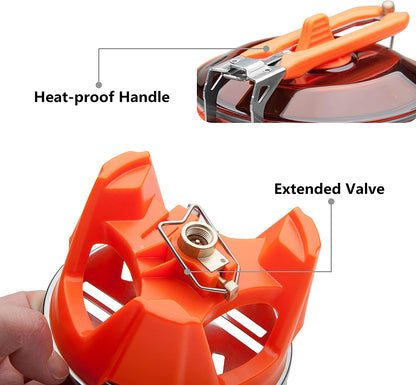 Fire-Maple "Fixed-Star 2" Personal Cooking System Stove w/Electric Ignition, Pot Support & Propane/Butane Canister Stand | Jet Burner/Pot System for Backpacking, Camping, Hiking, Emergency Use
