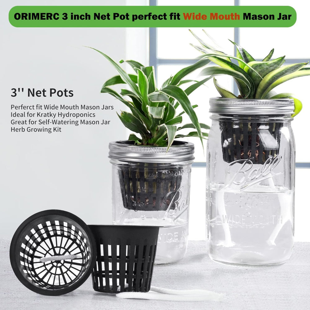 12-Pack Net Cups Pots – 3 Inch Hydroponic Mesh Planters with Wick System & Plant Labels