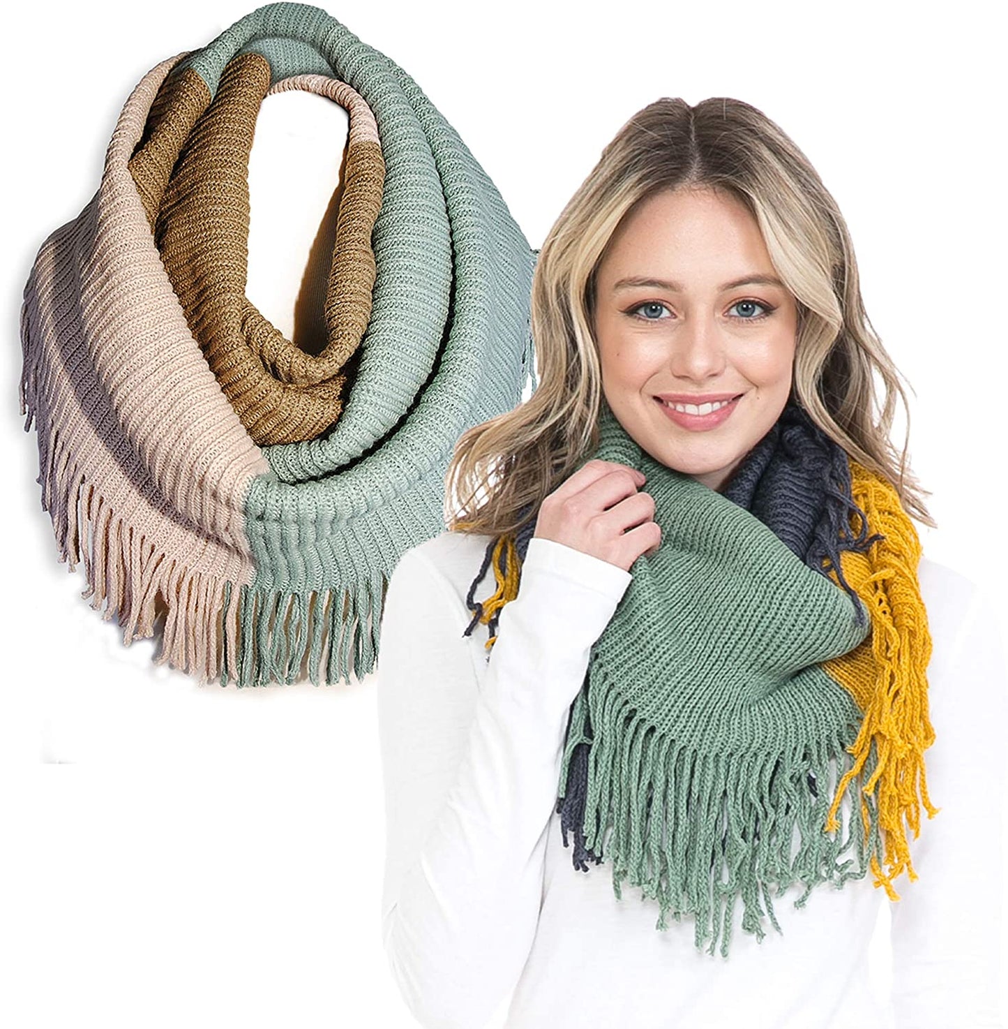 Basico Scarfs For Women Fashion, Soft Winter Scarf Masks, Infinity Scarves Neck Warmer