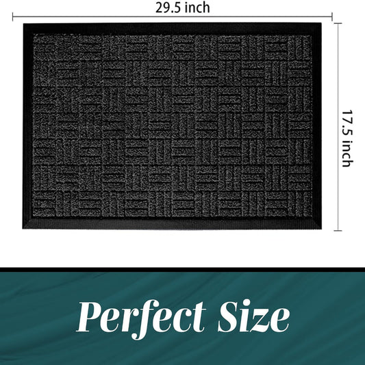 2-Pack Door Mats – Indoor Outdoor Entry Rugs, Non-Slip Rubber Backing, Waterproof Dirt Trap