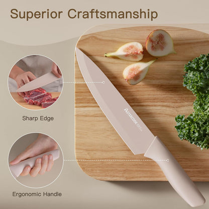 13-Piece Kitchen Knife Set – Stainless Steel Chef Knives with Anti-Rust Coating, Dishwasher Safe, Includes 6 Blade Guards, Perfect Holiday Gift for Cooking