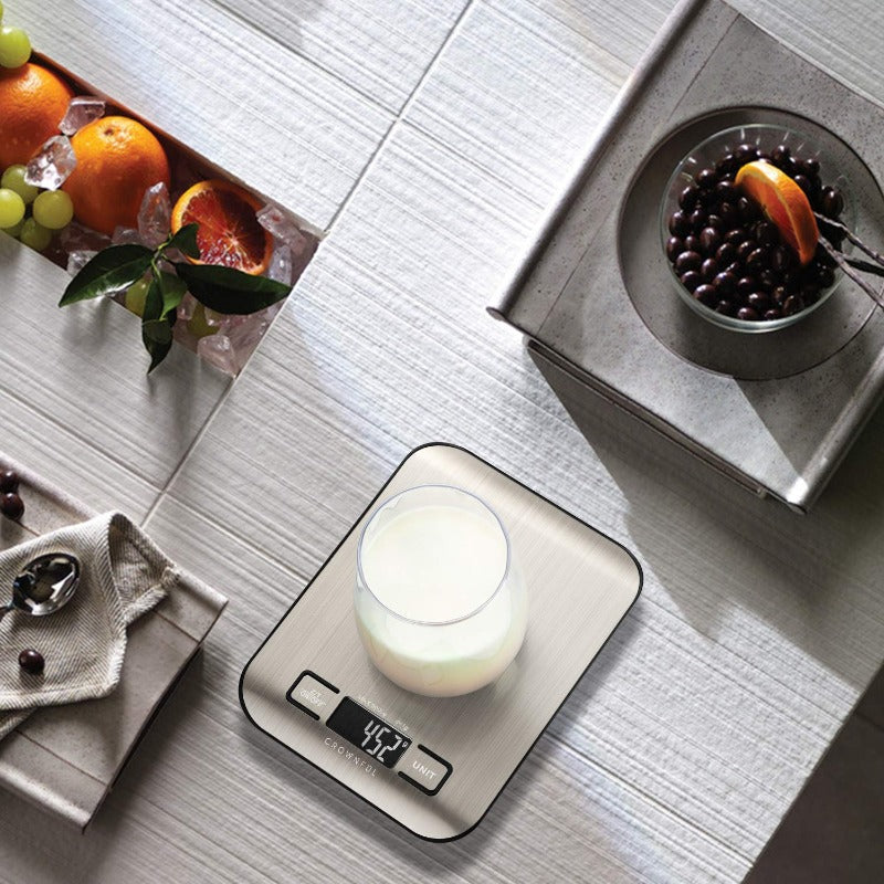 Crownful 5 Unit 11LB Digital Food Scale With Tare Function And LCD Screen (Batteries Included)