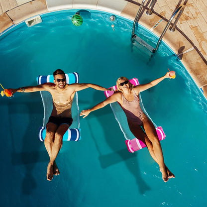 4-Pack Inflatable Pool Float Hammocks – 4-in-1 Mesh Lounge Chair – Water Floating Use – Pool, Beach & Summer Relaxation – Durable PVC Design, Multi-Color