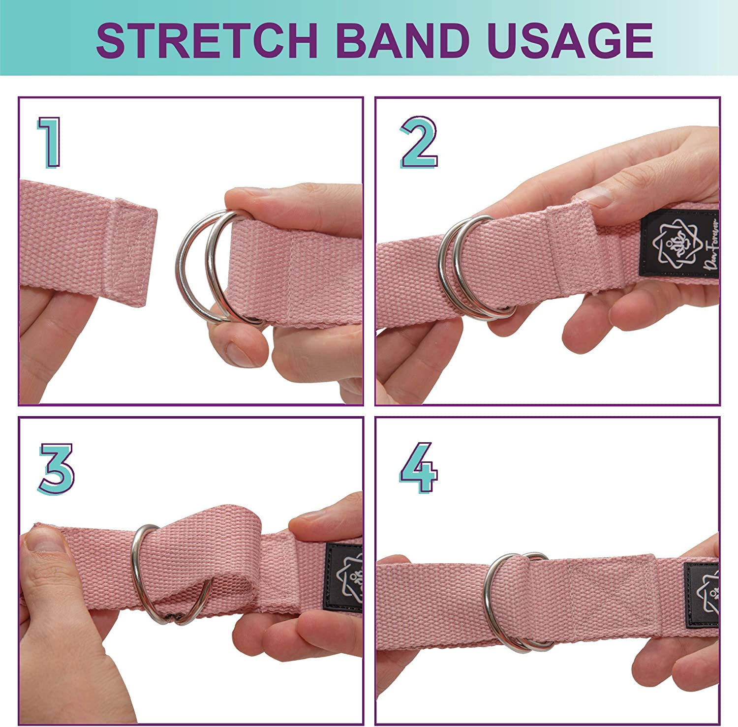 Dea Forever Yoga Blocks with Strap Set | High-Density Eva Foam Blocks with Yoga Strap D Ring Yoga Set with Bag | Yoga Brick 2 Pack and Strap + eBook for a Better Lifestyle
