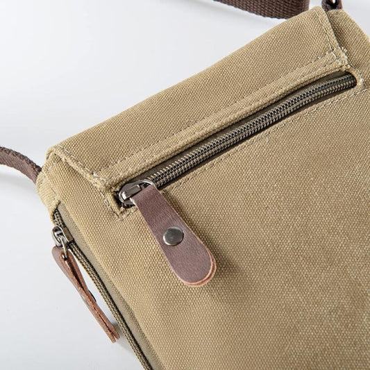 Vintage Canvas Messenger Bag – Crossbody Shoulder Satchel, Adjustable Strap