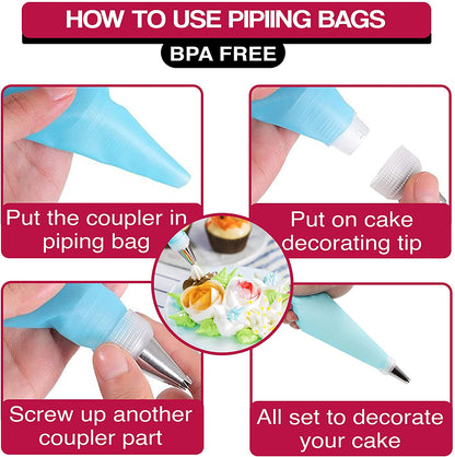 30 or 74 Piece Piping Bags and Tips Set for Frosting