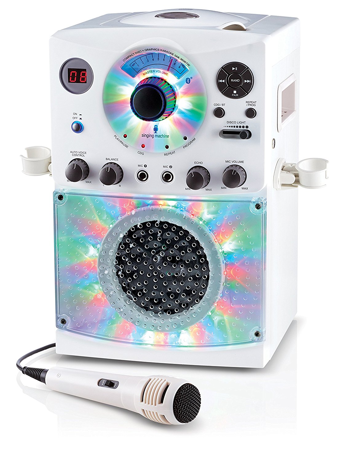 Singing Machine Karaoke SML385BTBK with Bluetooth, Sound and Multi Color LED Lights