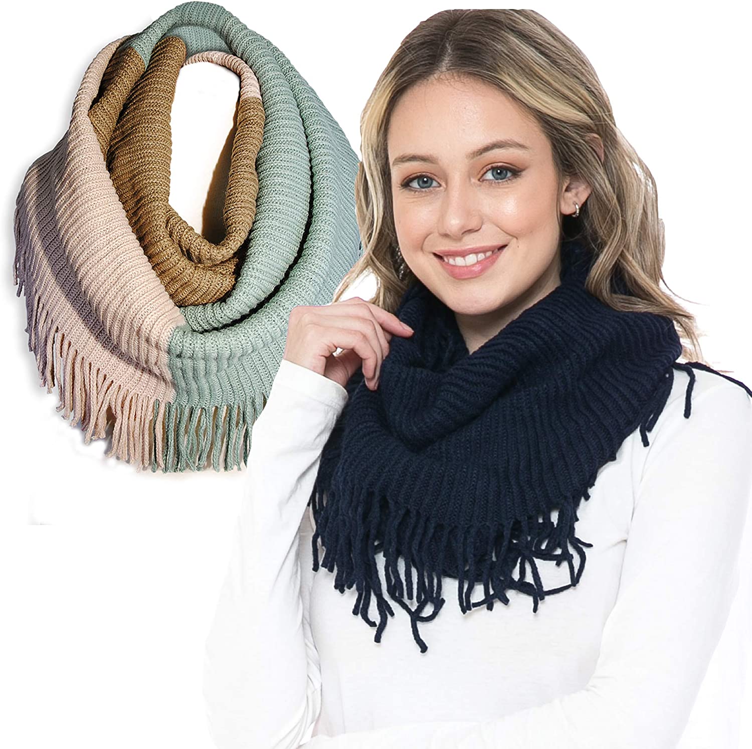 Basico Scarfs For Women Fashion, Soft Winter Scarf Masks, Infinity Scarves Neck Warmer