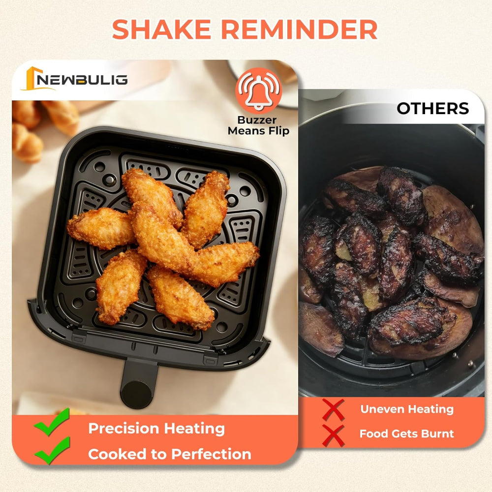 4QT Air Fryer – Digital Touchscreen Cooking – Easy View Window with Interior Light – Nonstick Dishwasher Safe Basket