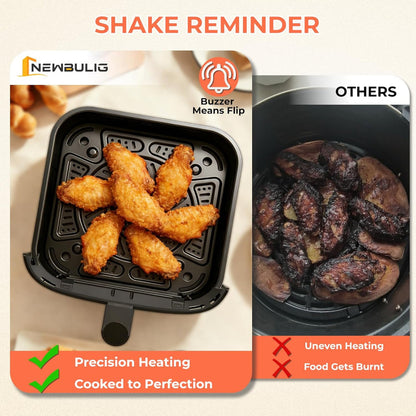 4QT Air Fryer – Digital Touchscreen Cooking – Easy View Window with Interior Light – Nonstick Dishwasher Safe Basket