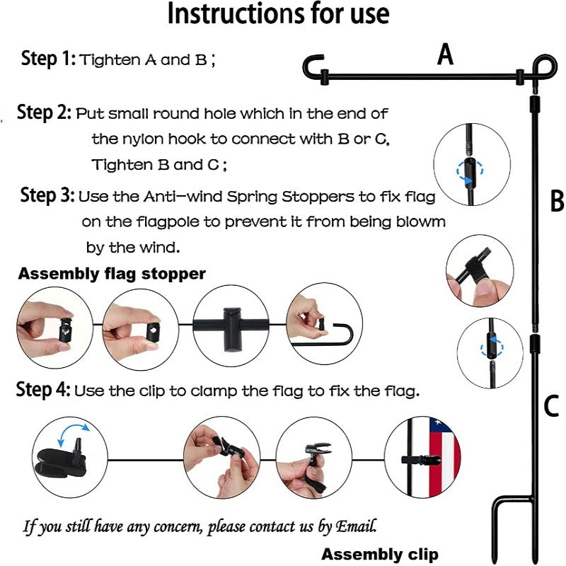 Metal Garden Flag Stand
