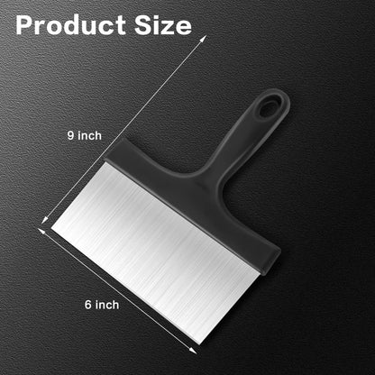 3-in-1 Stainless Steel Grill Scraper – Heavy Duty Griddle Cleaner with Comfort Grip Handle