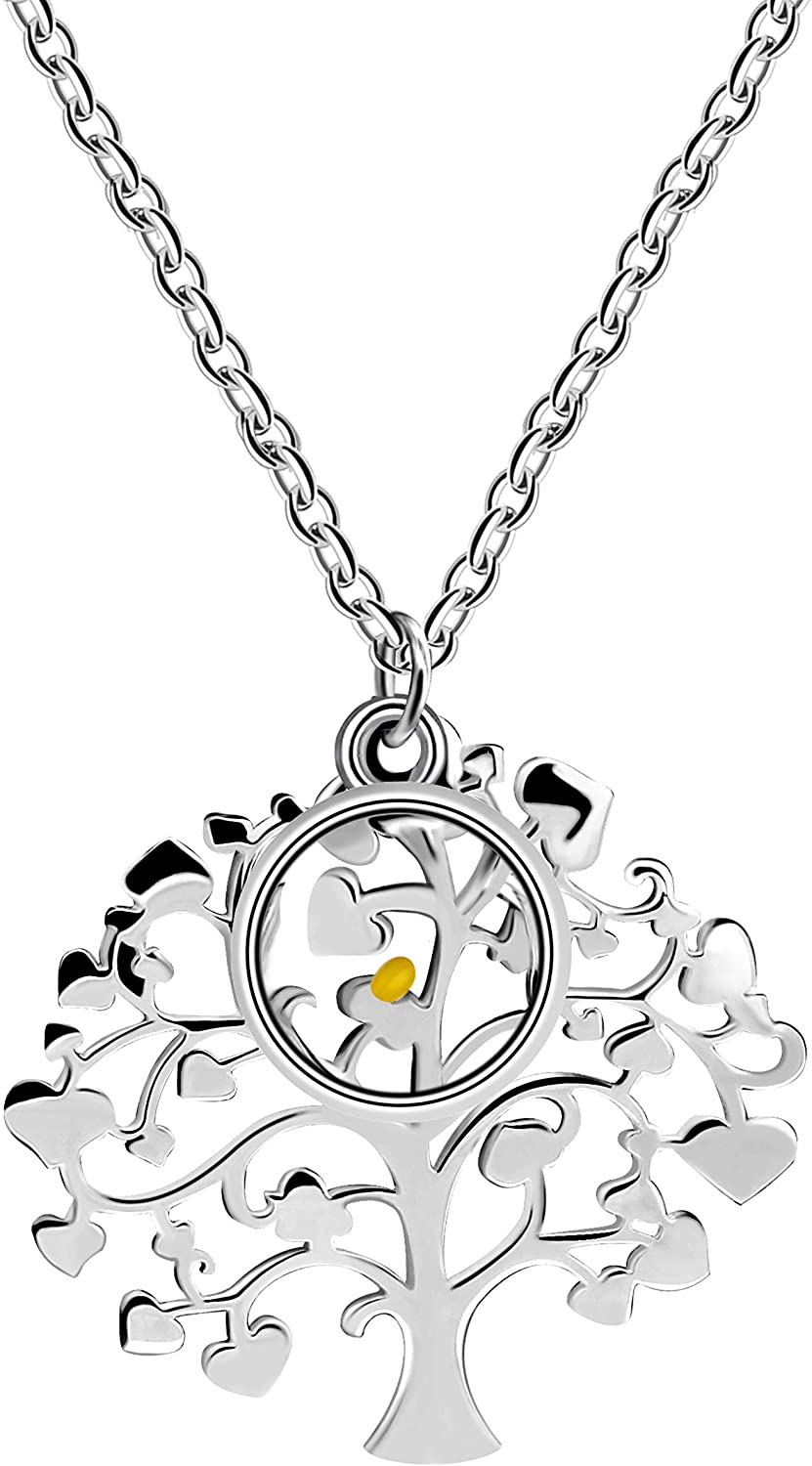 Women's Stainless Steel Tree Of Life Pendant Necklace