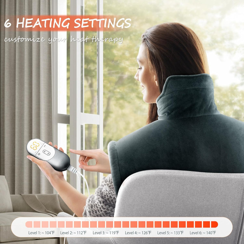 XL Neck & Shoulder Heating Pad – Weighted Heat Pad for Back Pain Relief, Gifts for Men & Women, Christmas, Birthday, Mother’s & Father’s Day