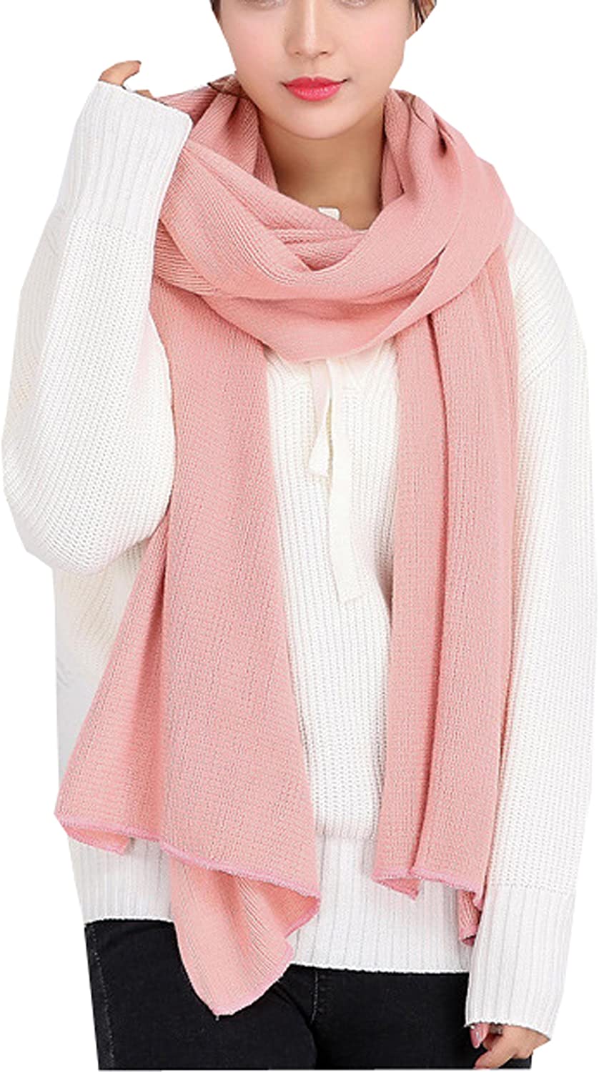 Wander Agio Women's Warm Long Shawl Winter Warm Large Scarf Pure Color