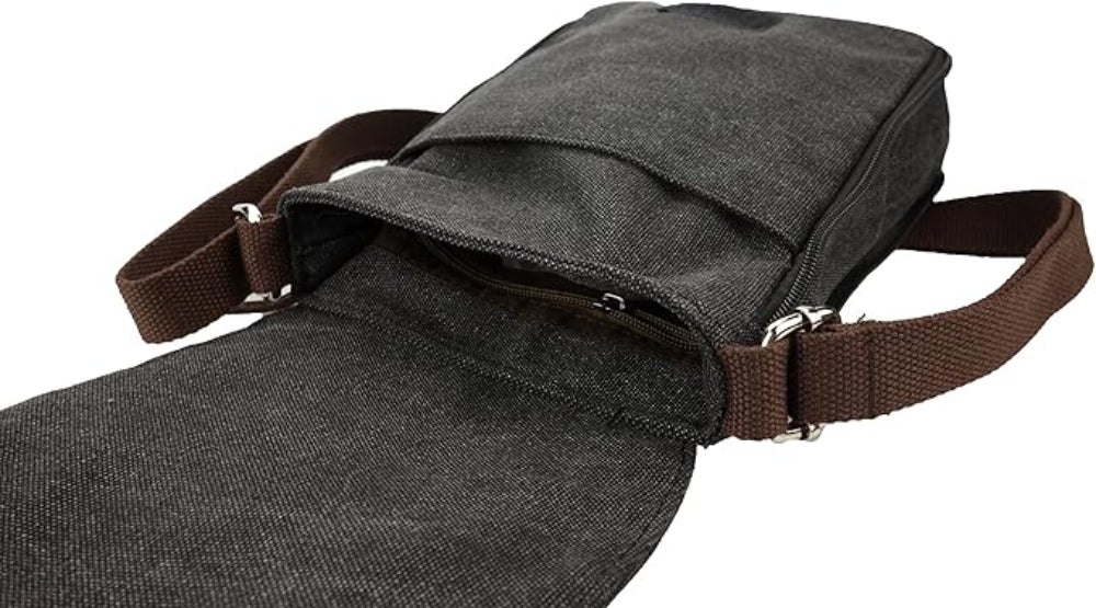 Vintage Canvas Messenger Bag – Crossbody Shoulder Satchel, Adjustable Strap