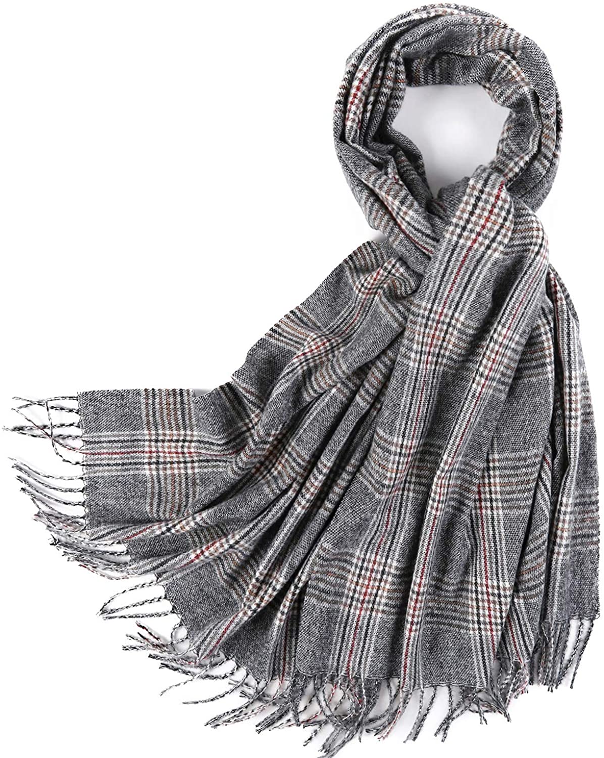 PINCTROT Chunky Large Blanket Scarf for Men Women Warm Cozy Plaid Tartan Wrap Super Soft Shawl Cape