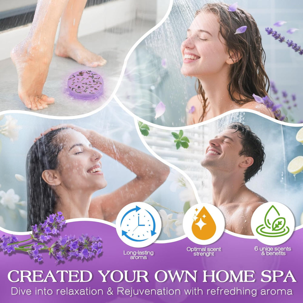 12-Pack Shower Steamers – Aromatherapy Spa Use – Stress Relief & Relaxation Tablets – Home Shower Self-Care Gift Set