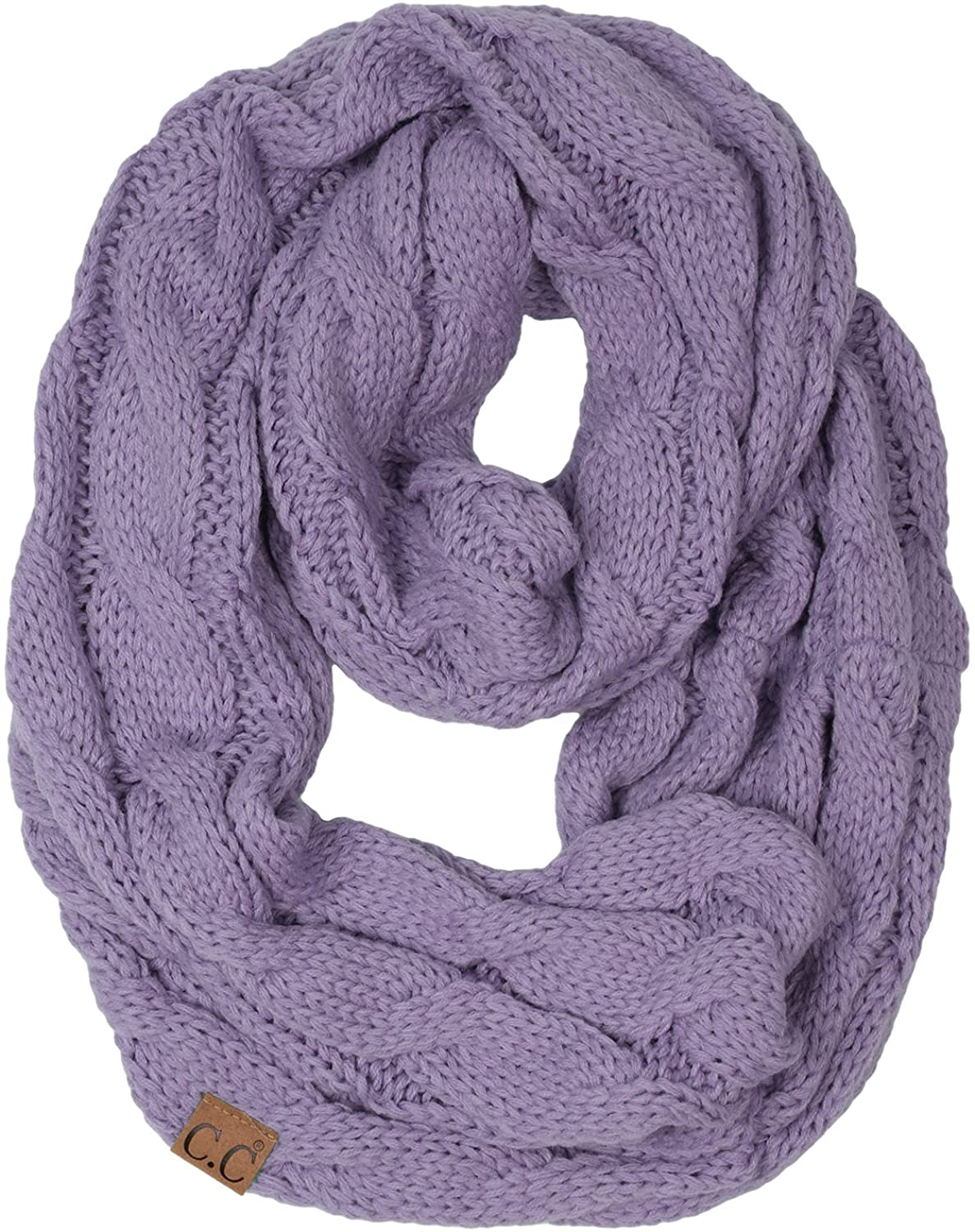 Funky Junque’s Beanies Matching Ribbed Winter Warm Cable Knit Infinity Scarf