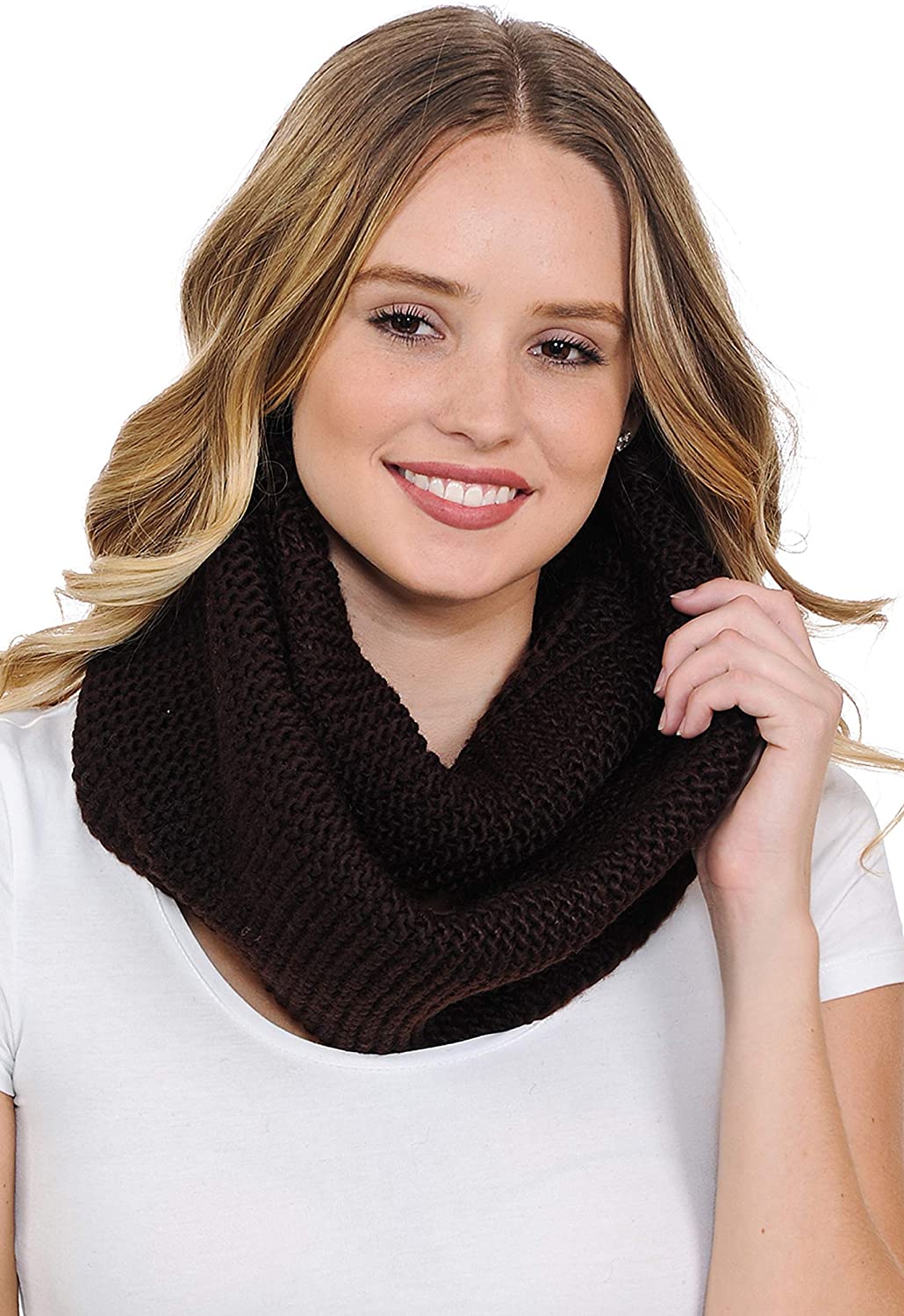 Basico Infinity Scarf | Winter Crochet Knit Scarf in One Size