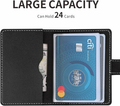 2-Pack Credit & Business Card Holders – 26-Card Organizer Use – SD Card Storage Included – Compact Book-Style Design for Men & Women