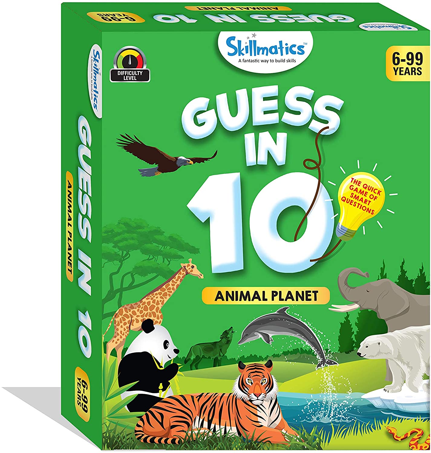 Skillmatics Educational Game : Animal Planet - Guess in 10 (Ages 6-99) | Card Game of Smart Questions | General Knowledge for Kids, Adults and Families | Gifts for Boys and Girls