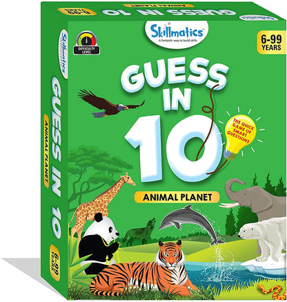 Skillmatics Educational Game : Animal Planet - Guess in 10 (Ages 6-99) | Card Game of Smart Questions | General Knowledge for Kids, Adults and Families | Gifts for Boys and Girls