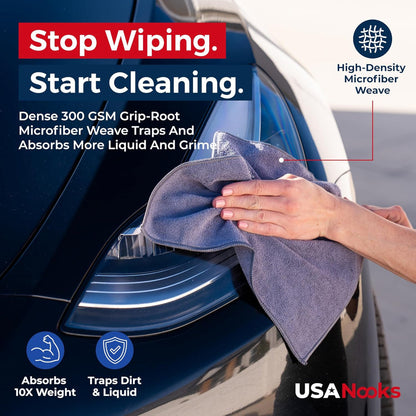24-Pack Microfiber Cleaning Cloths – Ultra Absorbent Streak Free Towels for Car and Home Use