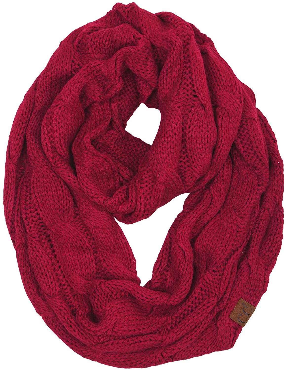 Funky Junque’s Beanies Matching Ribbed Winter Warm Cable Knit Infinity Scarf