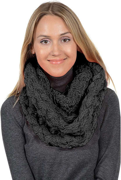 Basico Infinity Scarf | Winter Crochet Knit Scarf in One Size