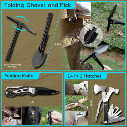 251-Piece Survival Kit – Emergency Gear & Supplies Use – Includes First Aid Tools & Crossbody Bag – Camping, Hiking & Outdoor Adventure Safety Set