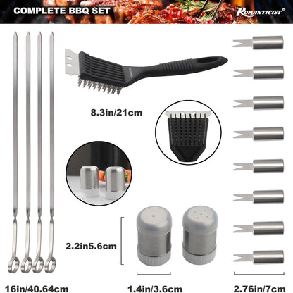 20-Pack Heavy Duty BBQ Grill Tool Set – Professional Outdoor Cooking Accessories in Case, Perfect Gift for Father’s Day & Christmas, Camping, Grilling, Smoking