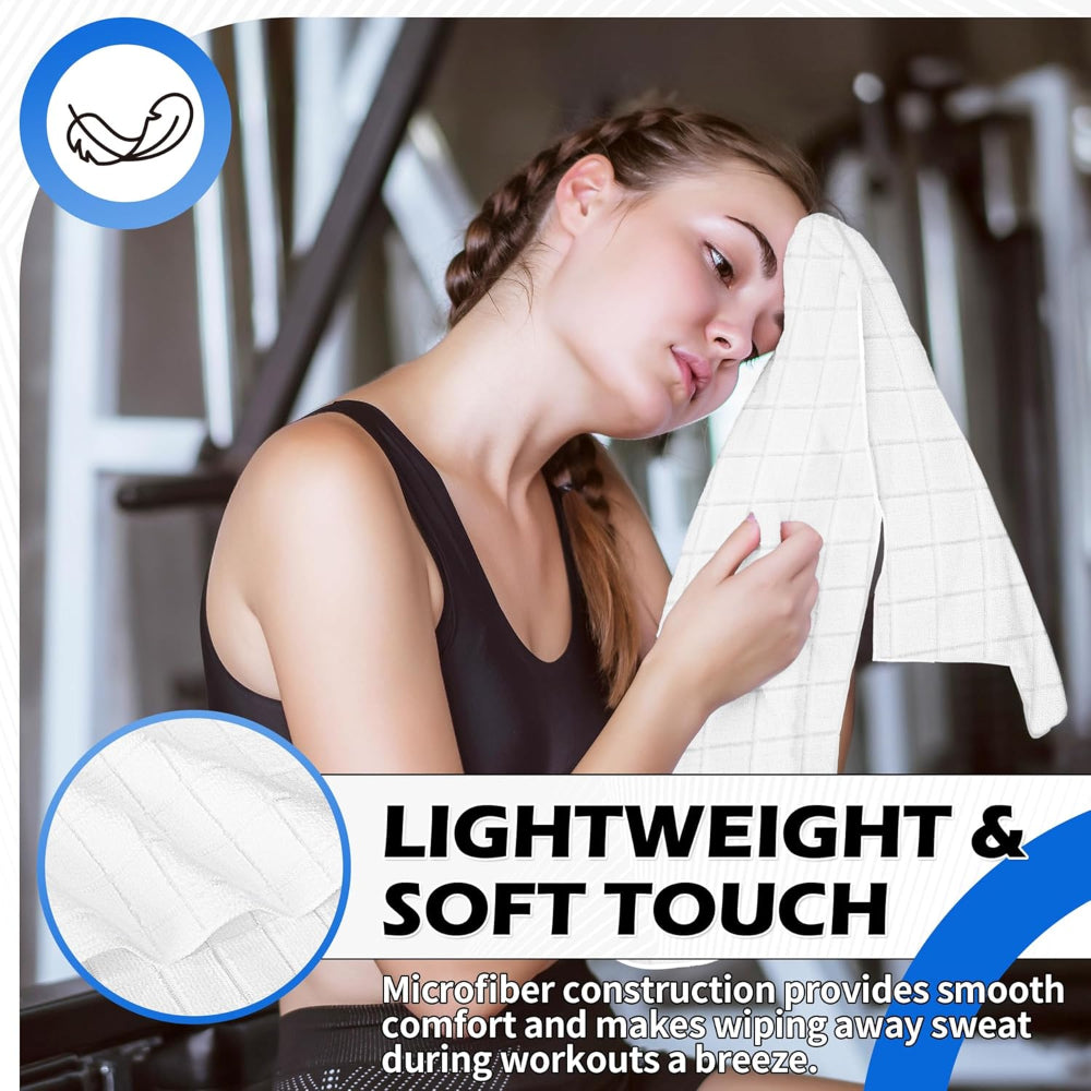 Microfiber Gym Towels – Quick-Dry Sweat & Hand Towels, 16 x 27 Inch, Absorbent Yoga Towels for Home, Gym, Travel, Beach, Workout for Men & Women