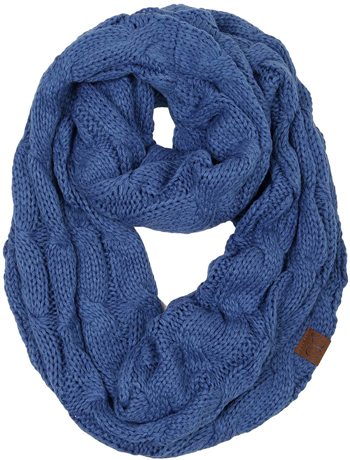 Funky Junque’s Beanies Matching Ribbed Winter Warm Cable Knit Infinity Scarf