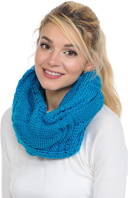 Basico Women Winter Infinity Scarf Warm Knitted Circle Loop Various Colors…